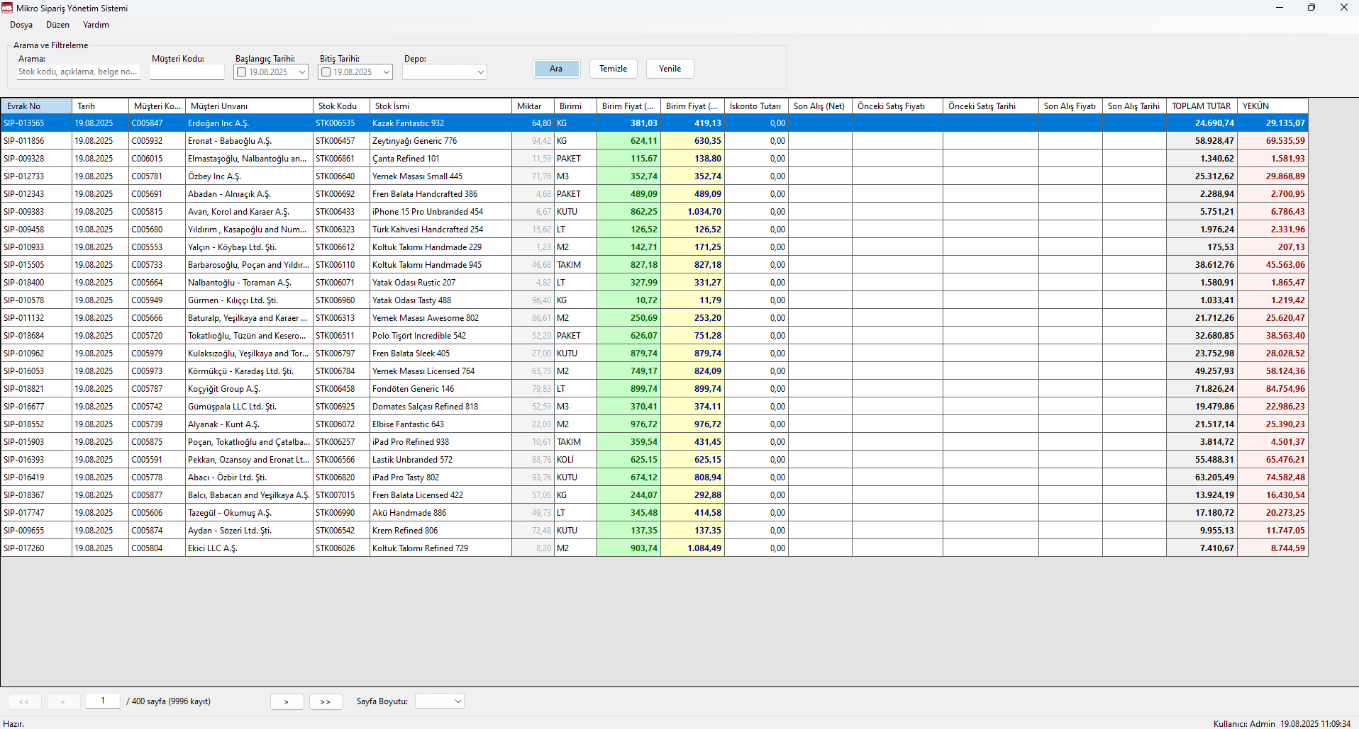 Mikro Sipariş Yönetim Sistemi