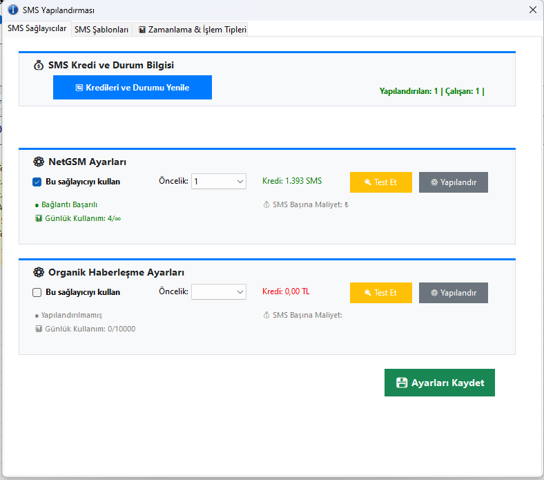 SMS Bildirim Sistemi