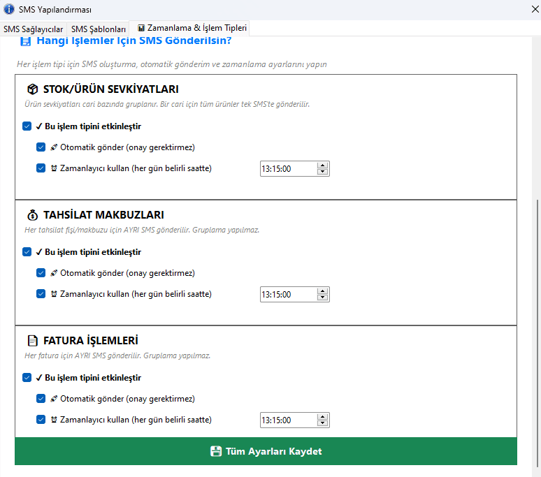 SMS Bildirim Sistemi