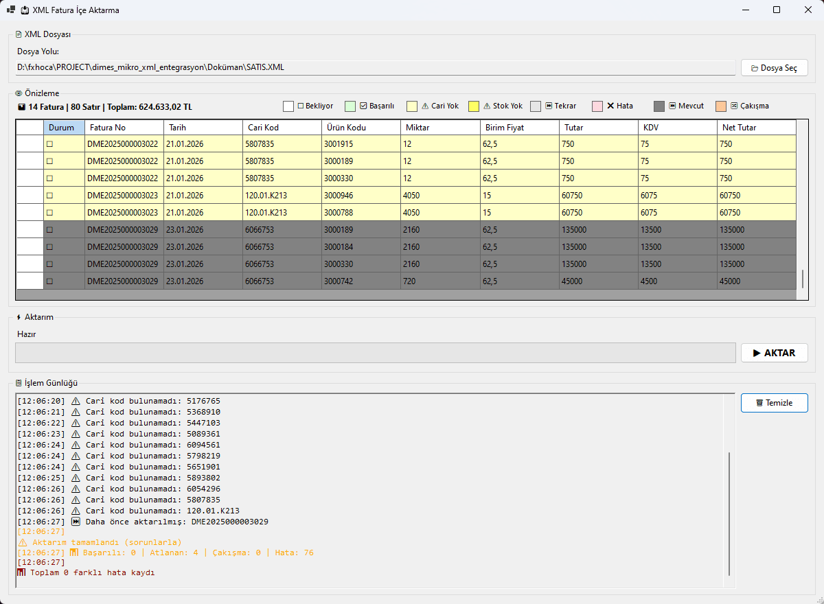XML Fatura Entegrasyon